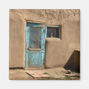 Íman Taos Pueblo Fotografia da Porta Turquesa