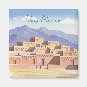 Íman Taos Pueblo New Mexico Watercolor