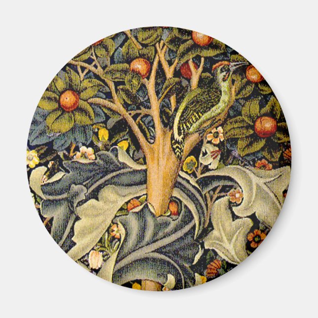 Íman Tapeçaria de Pássaros e Flores de William Morris (Frente)