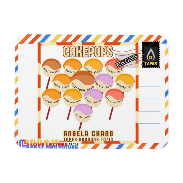 Íman Taper:CakePops Olá da ELO2025 (Horizontal)