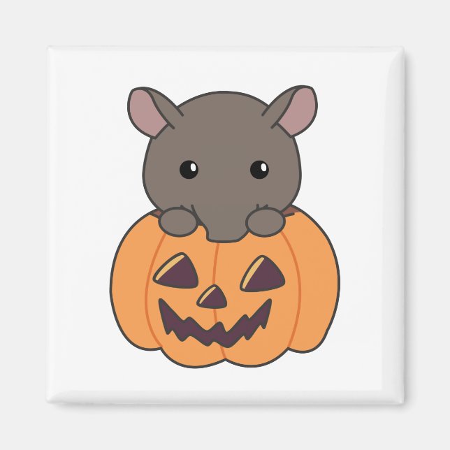 Íman Tapir No Feliz Dia Das Bruxas De Pumpkin Cute Tapi (Frente)