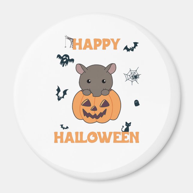 Íman Tapir No Feliz Dia Das Bruxas De Pumpkin Cute Tapi (Frente)