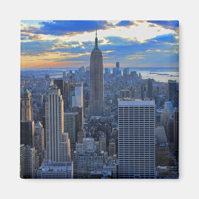 Íman Tarde tarde NYC Skyline à medida que o pôr do sol  (Frente)