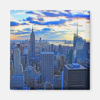 Íman Tarde tarde NYC Skyline à medida que o pôr do sol