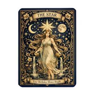 Íman Tarot Art Nouveau Aniversário Estrela Celestial