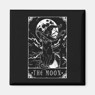 Íman Tarot Card Crescent Moon E Black Cat Witat Hat