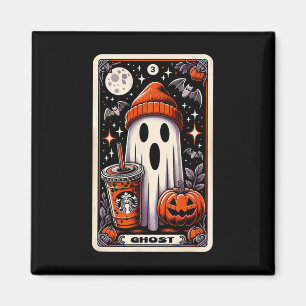 Íman Tarot Card Cute Ghost Spooky Season Jack O Lantern