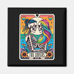 Íman Tarot Card Os Amantes Arco-Íris Beijando A Pele Lé