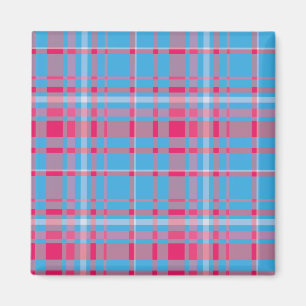 Íman Tartan azul e vermelho