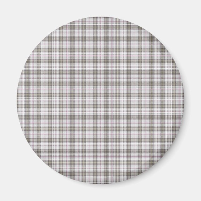 Íman Tartan de moda cinza (Frente)