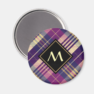 Íman Tartan roxo, Dourado e azul
