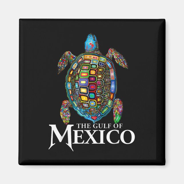 Íman Tartaruga Do Mar Gráfico Do Golfo Do México Nunca  (Frente)