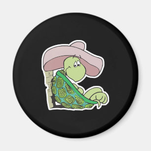 Íman tartaruga doce vestindo sombrero
