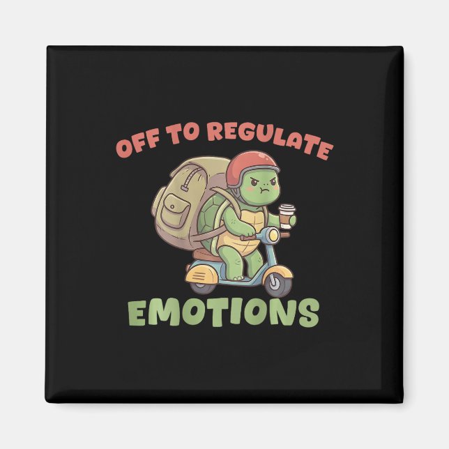Íman Tartaruga Engraçada de Patinete Humor Para Regular (Frente)