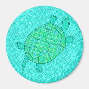 Íman Tartaruga espiritual arábica - tons verdes de mar