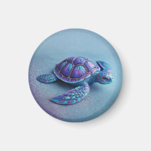 Íman Tartaruga Marinha Colorida Azul Roxo Turquesa