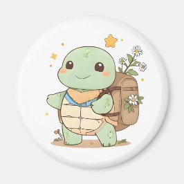 Íman Tartaruga Viajante de Aventura Fofa Design Kawaii