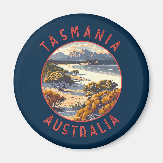 Íman Tasmânia Austrália Circular Retrovisível (Frente)
