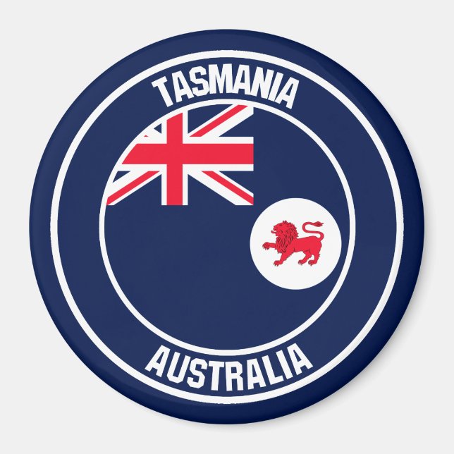 Íman Tasmania Round Emblem (Frente)