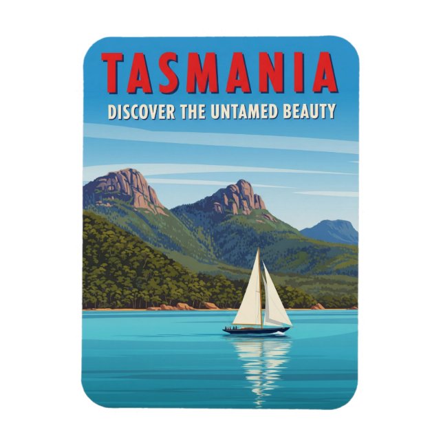 Íman Tasmânia Velero Austrália Viagem (Vertical)
