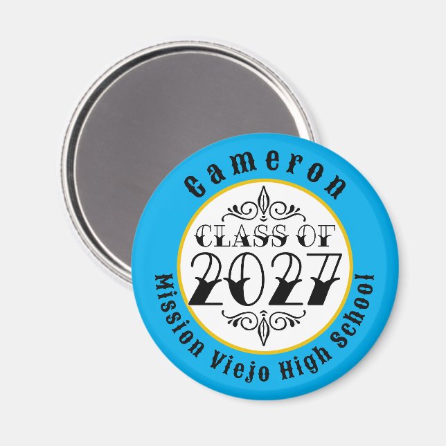 Íman Tat Style Turma de 2027 Formatura (Front/Back)