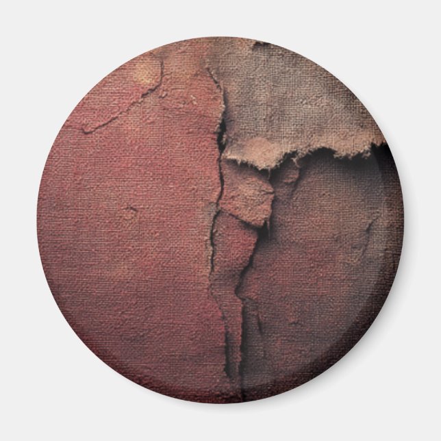 Íman Tattered Canvas Abstract in Rust and Earth (Frente)