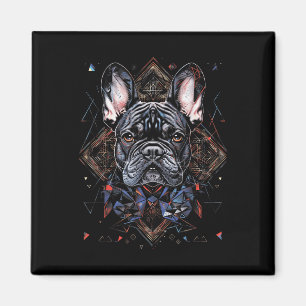 Íman Tattoo Art French Buldog Combinado Geométrico
