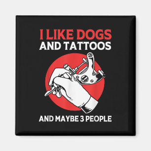 Íman Tatuador Tatuado Tinta Eu Gosto De Cães E Tatuagen