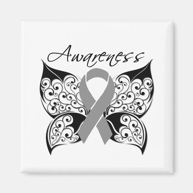 Íman Tatuagem Atenção à borboleta - Cancer cerebral (Frente)