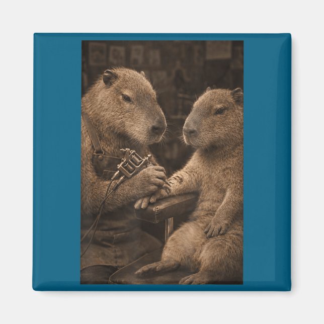 Íman Tatuagem de Capivara Capivara Capivara Tatuagem (Frente)