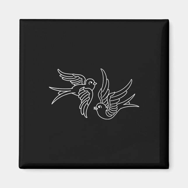 Íman Tatuagem de Design de Engorda Tradicional American (Frente)