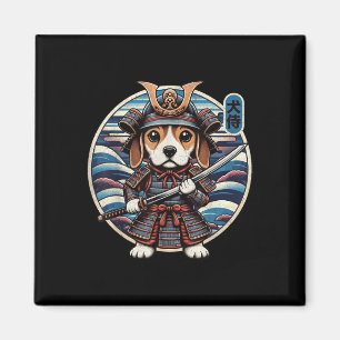 Íman Tatuagem do cão Samurai japonês, Beagle Kawaii Nin