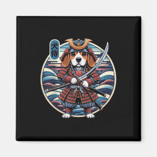 Íman Tatuagem do cão Samurai japonês, Beagle Kawaii Nin