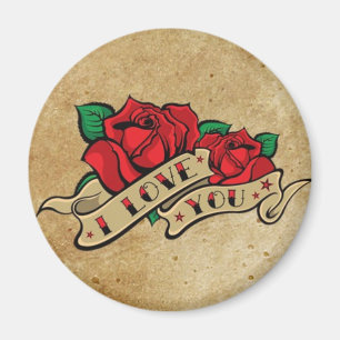 Íman Tatuagem Eu Te Amo Rosa Magnet