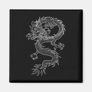 Íman Tatuagem japonesa Dragão desenhando G japonês trad