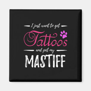 Íman Tatuagem para Amante de Cão Mastiff Presente Engra