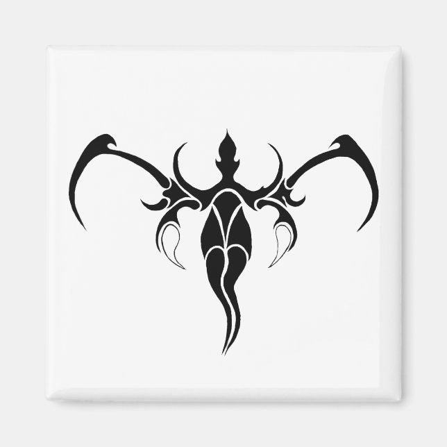 Íman Tatuagem Tribal do Elefante - Preto e branco (Frente)