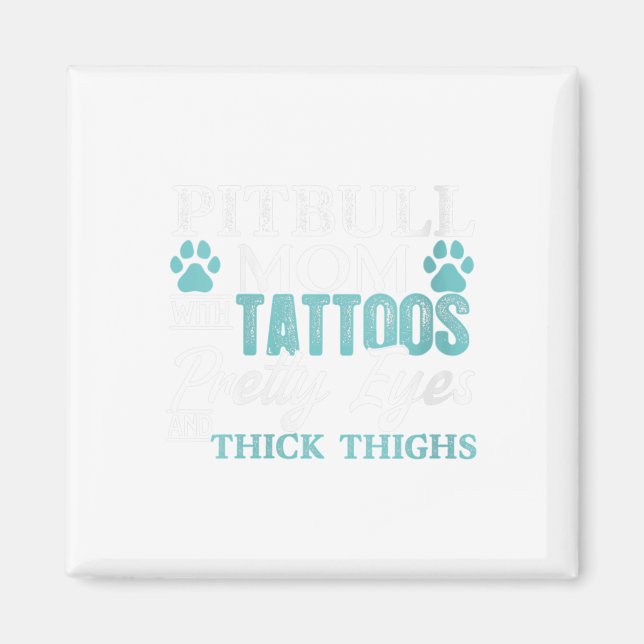 Íman Tatuagens engraçadas de mães de Pitbull para mulhe (Frente)