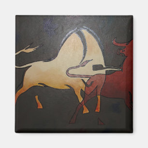 Íman Taurean Bulls Animal Abstrato Art
