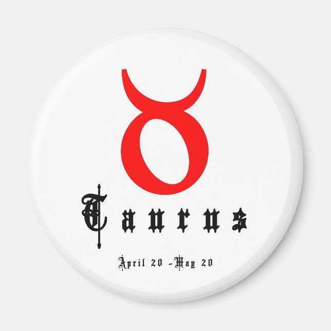 Íman TAURUS, 20 de abril - 20 de maio (Frente)