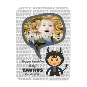 Íman Taurus Happy Birthday Keepsake for kids
