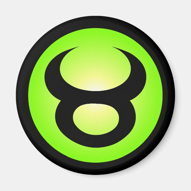 Íman Taurus Horoscope Sinal Verde Sol (Frente)