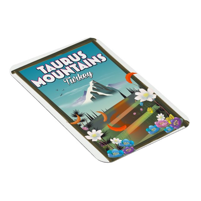 Íman Taurus Mountain Turkey poster de viagens. (Lado Direito)