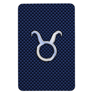 Íman Taurus Zodiac Decor Marinho Azul Fibra de Carbono