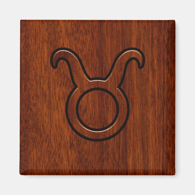Íman Taurus Zodiac - Sinal de Mahogany (Frente)