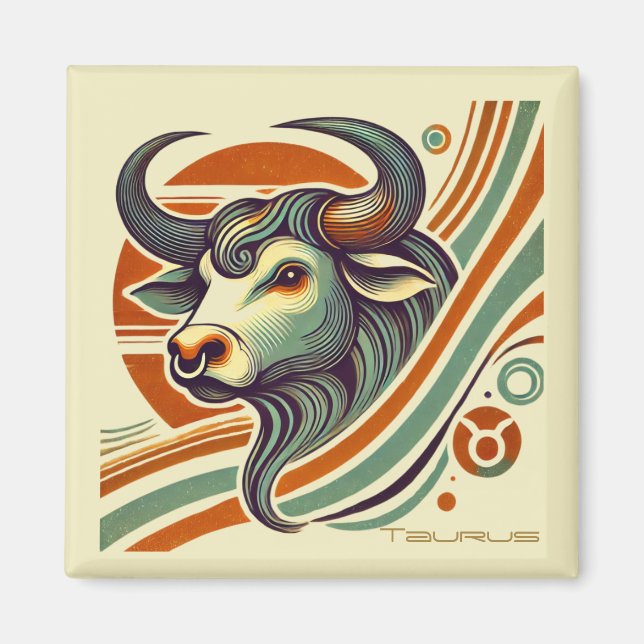 Íman Taurus Zodiac Vintage Magnet (Frente)