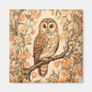Íman Tawny Owl Peach Blossoms William Morris Inspirado