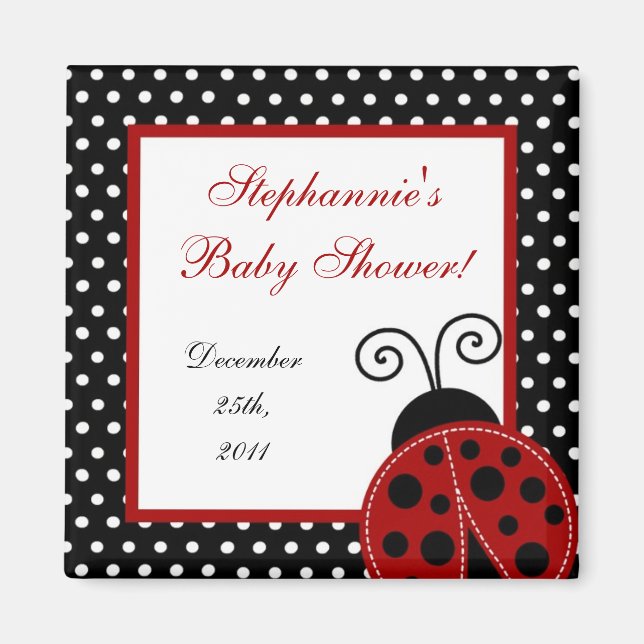 Íman {TBA} 2"x2" Red Ladybug Party Favor Magnet (Frente)