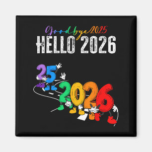 Íman Tchau 2025 Olá 2026 Desenho Animado Divertido Ano