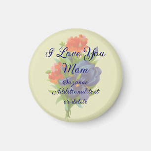 Íman Te Amo Mãe Iris Flor Personalizada